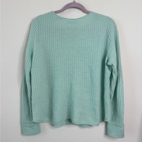 Calypso St. Barth Cashmere Sweater Metallic Lurex Mint Green Textured Women’s L - Picture 5 of 5